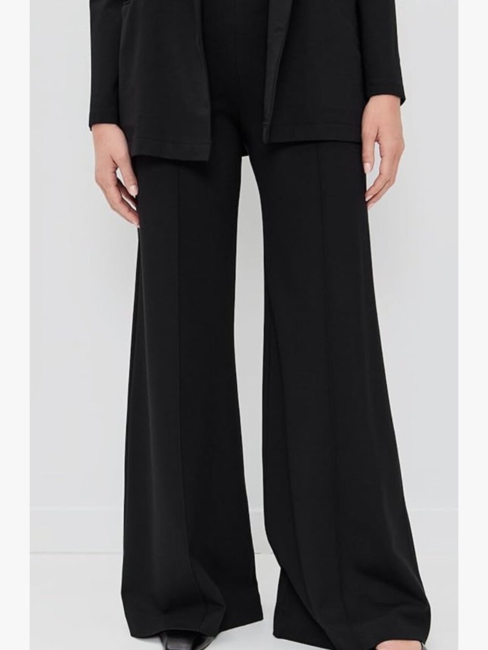 Ripley Rader Ponte Pull On Wide Leg Pants in Black Women's 2 - Small